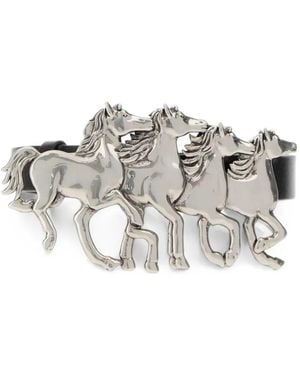 Chloé Running Horses Leather Belt - Metallic