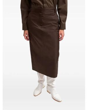 Tibi Falda Midi Con Trabillas - Negro