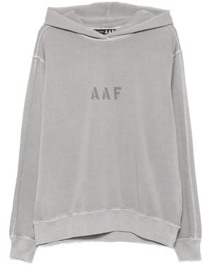 Applied Art Forms Logo-Print Hoodie - Gray
