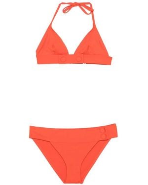 Eres Button-Embellished Bikini - Red