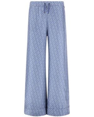 Herno Drawstring Patterned Trousers - Blue