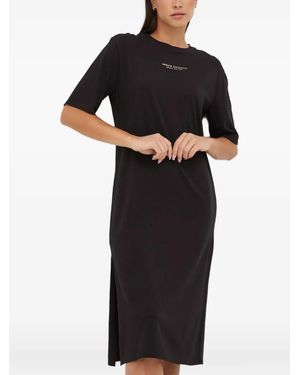 ARMANI EXCHANGE Logo-Print Midi Dress - Black