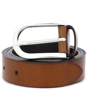 BGM LABEL Buckle-Fastening Leather Belt - White
