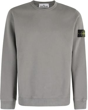 Stone Island Logo-Patch Crew-Neck Sweatshirt - Grey