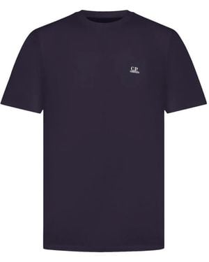 C.P. Company Logo-Print Short-Sleeve T-Shirt - Blue