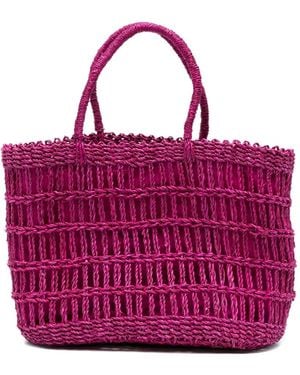 Niu Bolso shopper mediano con diseño tejido - Morado