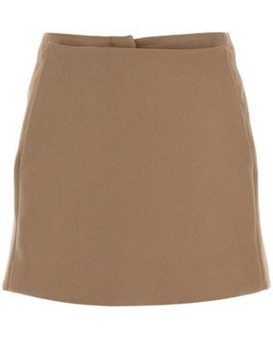 Fendi Cappuccino Wool Pant-Skirt - Brown