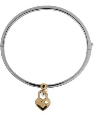 Kate Spade Heart-Pendant Bangle Bracelet - Metallic