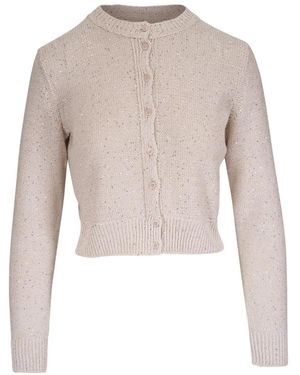 Akris Round Neck Cardigan - Natural