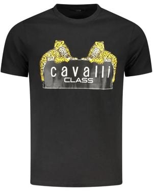 Roberto Cavalli Leopard-Print T-Shirt - Black