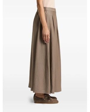 Peserico Pleated Maxi Skirt - Natural