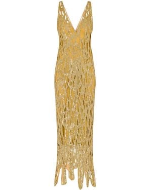Moschino Sequin-Embellished Sleeveless Maxi Dress - Metallic