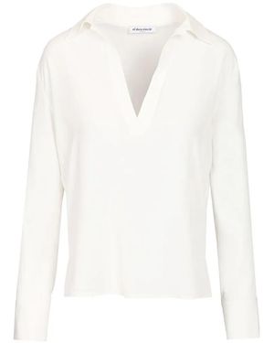 Al Duca d'Aosta Silk V-Neck Blouse - White