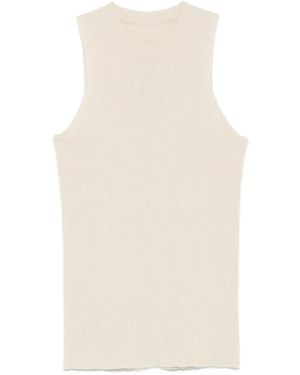 Rick Owens Ribbed Sleeveless Top - Natural