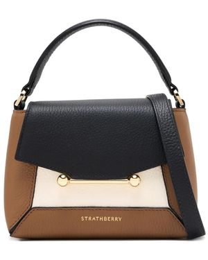 Strathberry Mosaic Leather Top-Handle Cross Body Bag - Black