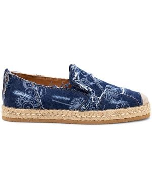 Hogan Denim Floral Print Espadrilles - Blue