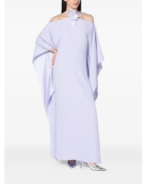 ‎Taller Marmo Robe Longue Ornée De Plumes À Épaules Dénudées - Violet