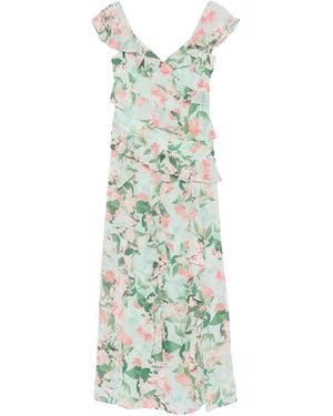 Eliza J Ruffled Floral Maxi Dress - Green
