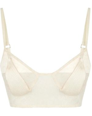 Elisabetta Franchi Lace Bra - Natural