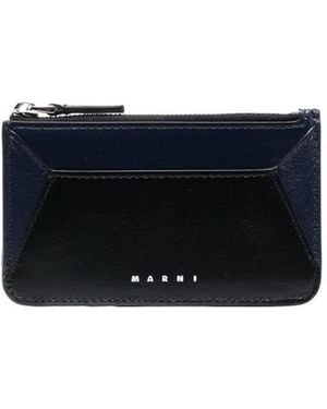 Marni Kartenetui Mit Logo-Print - Blau