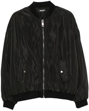 Imperial Zip-Up Bomber Jacket - Black
