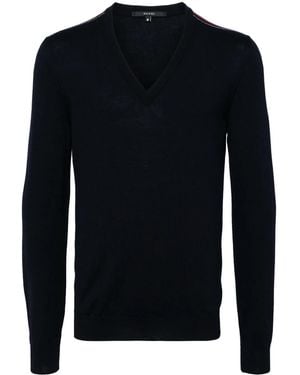 Gucci Jersey con hombros a rayas - Azul