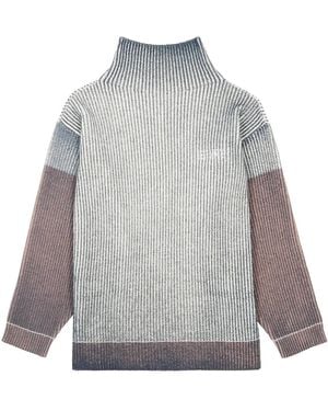 MM6 by Maison Martin Margiela Pull Nervuré À Col Montant - Gris