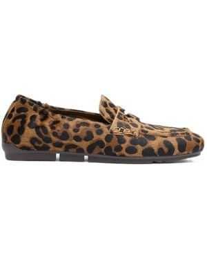 Ash Barkley Leopard-Print Loafers - White