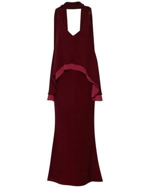 Baobab Danielle V-Neck Open-Back Maxi Dress - Red