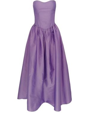 Azeeza Naina Corset-lace-up Midi Dress - パープル