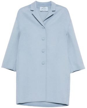 Prada Button-Fastening Collared Coat - Blue