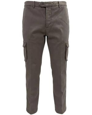 Kiton Logo-Patch Cargo Pants - Grey