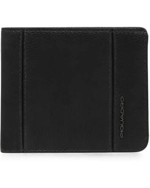 Piquadro Portafoglio Bi-Fold Con Applicazione - Nero