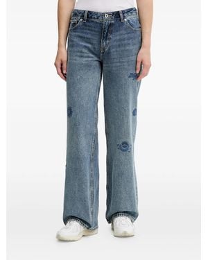 HUGO Vaqueros con bordado floral - Azul