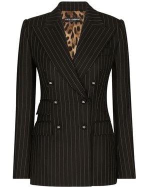 Dolce & Gabbana Pinstriped Turlington Jacket - Black