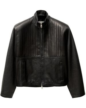 Versace Veste En Cuir - Black