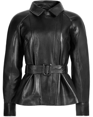 DUCIE Star Leather Jacket - Black