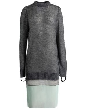 Coperni Ribbed Midi Dress - Grey