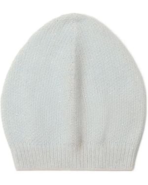 Fabiana Filippi Ribbed Beanie Hat - White
