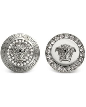 Versace Medusa Stud Earrings - White