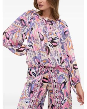 MARCIANO BY GUESS Ruffled Floral-Print Blouse - Pink