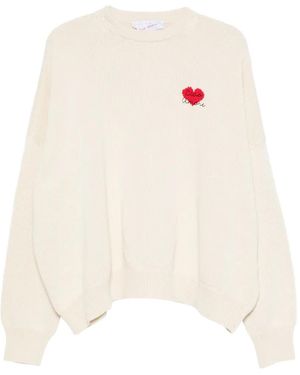 Giada Benincasa Summer Heartbeat Heart-Motif Sweater - White