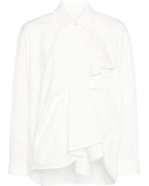 JNBY Gathered-Detail Cotton Blouse - White
