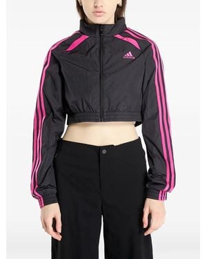 adidas Teamgeist Adicolor Zip-Up Cropped Track Jacket - Black