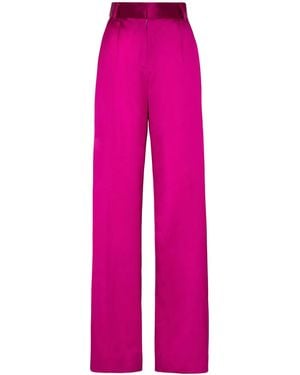 Philipp Plein High-Waisted Wide-Leg Trousers - Pink