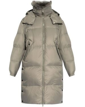 Yves Salomon Padded Parka Coat - Natural