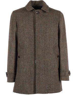 Camplin Mantel mit Fischgrätenmuster - Braun