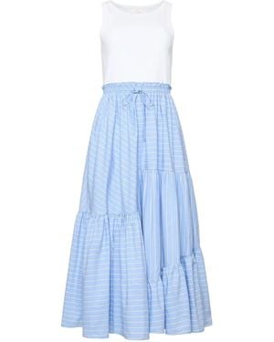 Cinq À Sept Robyn Striped Ruffled Midi Dress - Blue