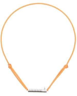 Le Gramme Guilloché Cord Bracelet - White