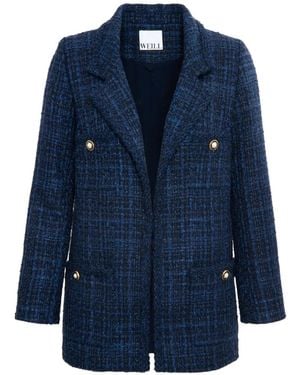 WEILL PARIS Tweed Trim-Detail Blazer - Blue
